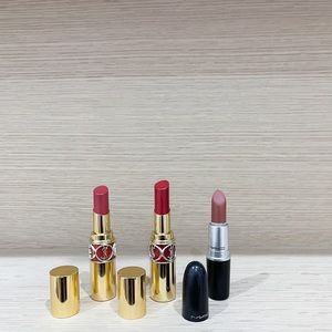 2 YSL best selling lipstick + MAC lipstick